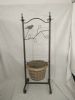 willow basket with black iron shelve
